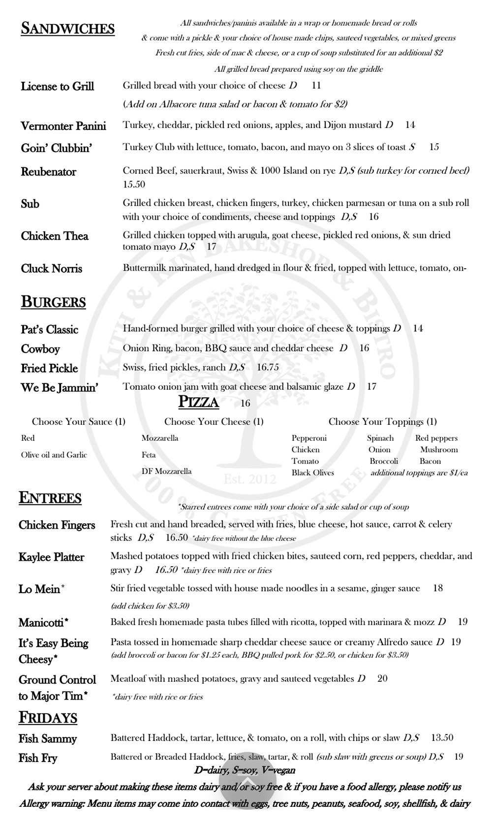 Cafe Menu 2