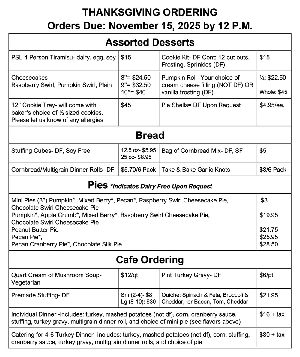 2025 Labor Day Picnic Menu