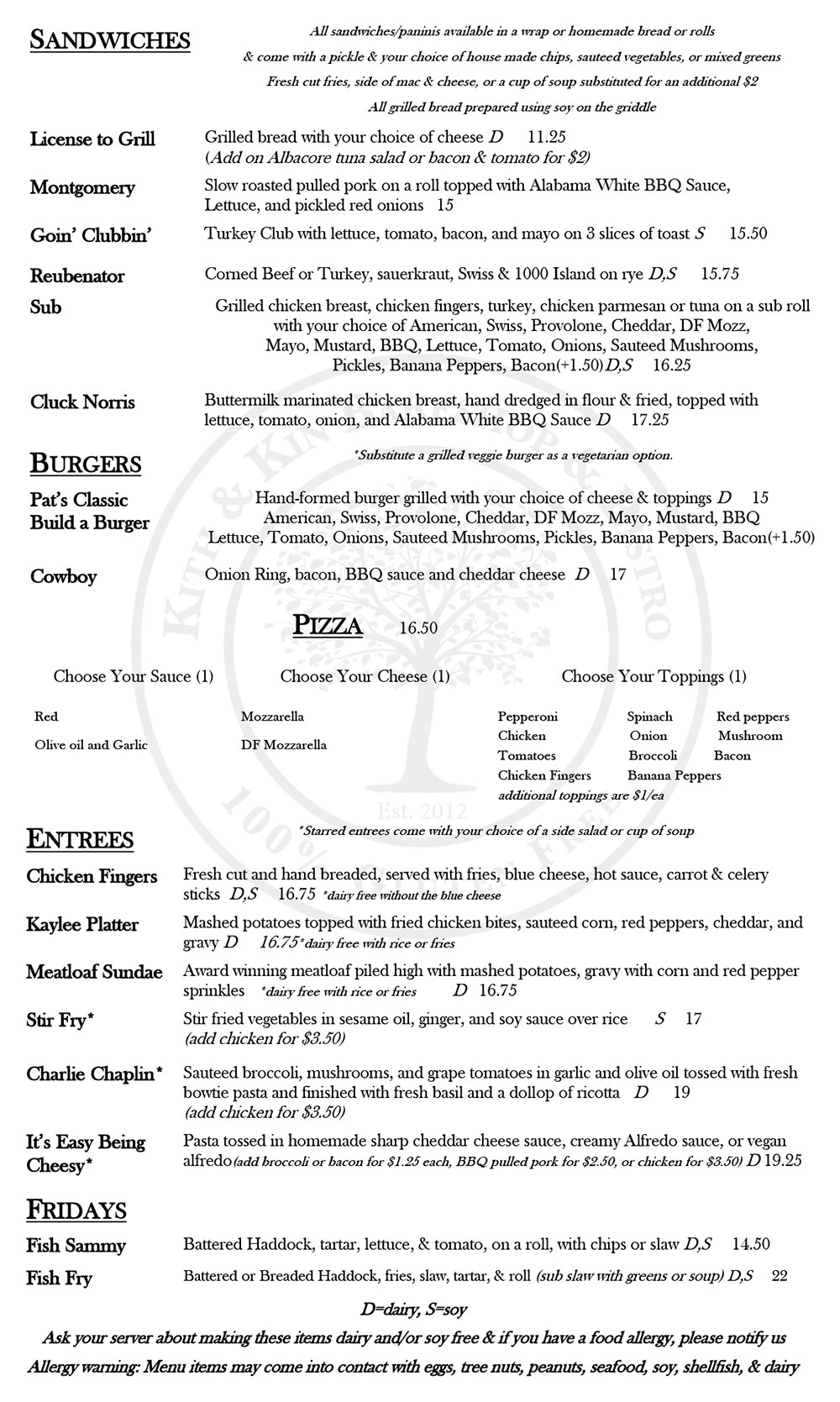 Cafe Menu 2