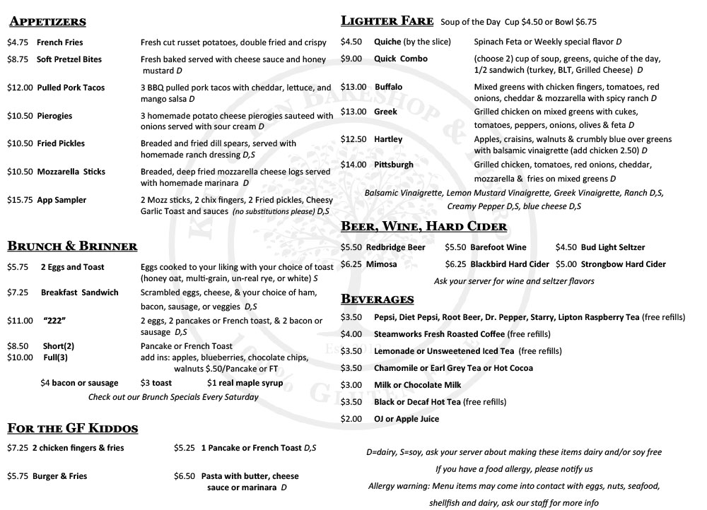 Cafe Menu 1