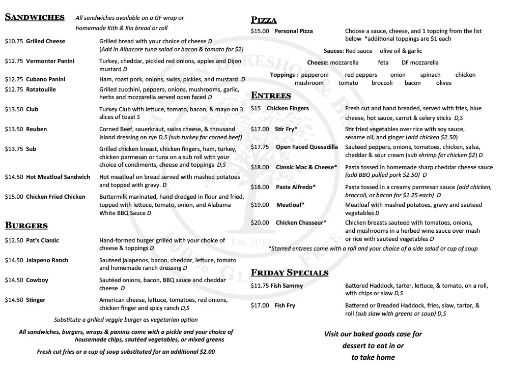 Cafe Menu 2